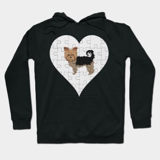 Yorkshire Terrier Heart Jigsaw Pieces Design - Gift for Yorkshire Terrier Lovers Hoodie